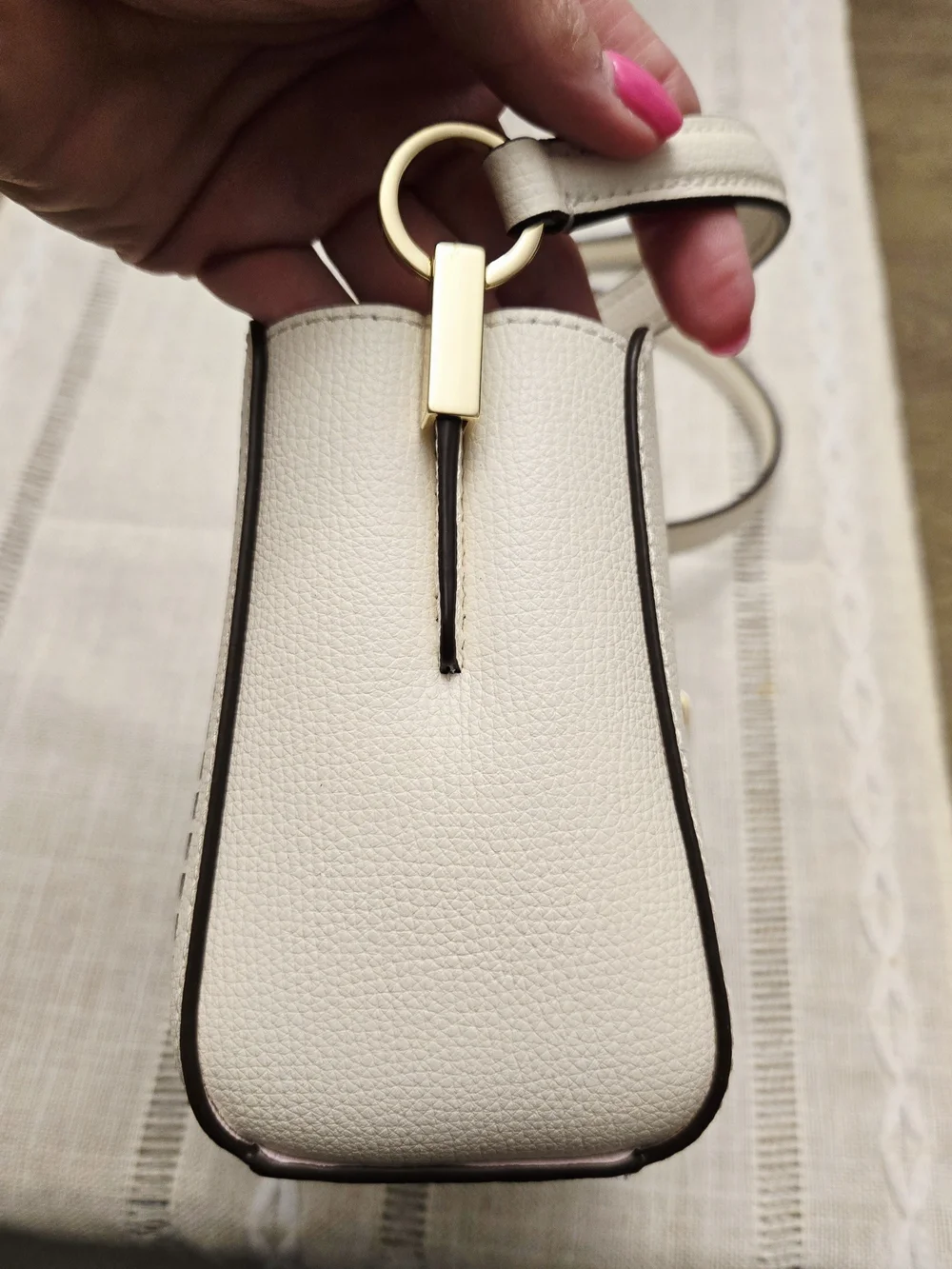 ✨ Kate Spade Phoebe Perforated Mini Top Handle Bag in Meringue/White.